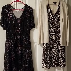 Bundle of 2 dresses and 1 cardigan